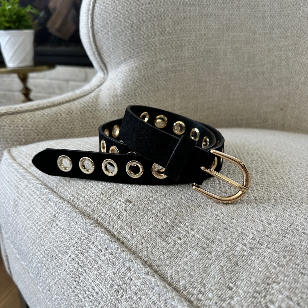 Anthropologie Black Detailed Belt